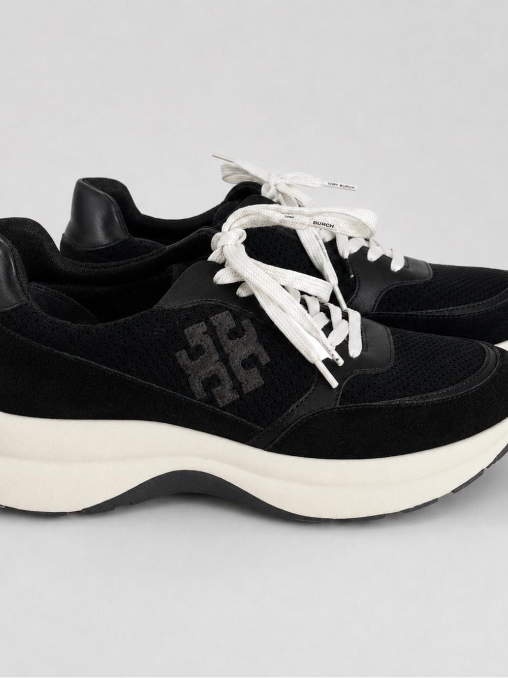 Tory Burch Black and White Platform Sneakers
